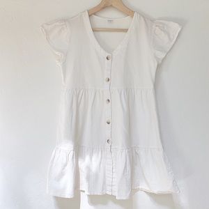 White button down tiered dress S